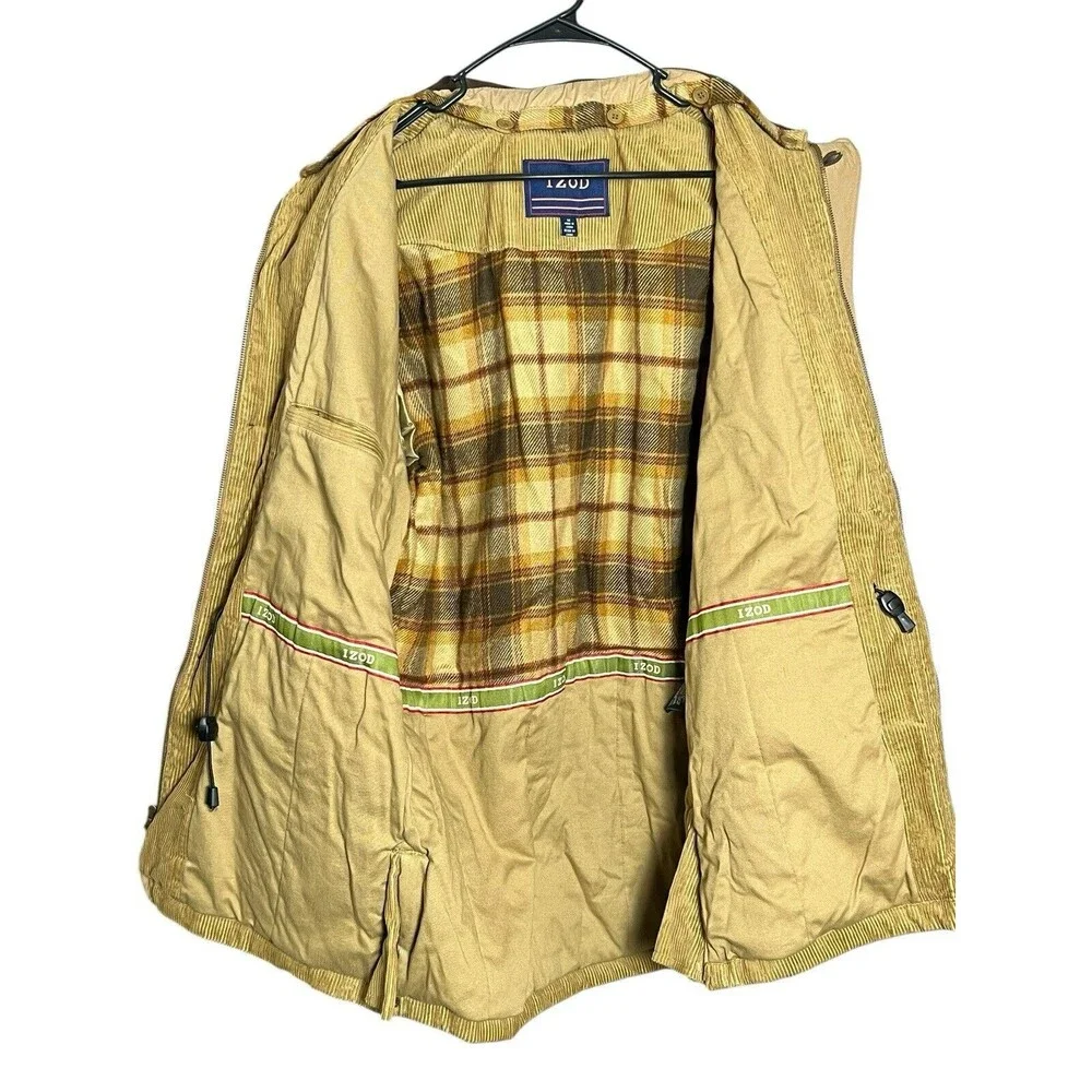 Vintage Corduroy Chore Barn Jacket‎ Mens Plaid Lined Heavyweight Denim Med IZOD